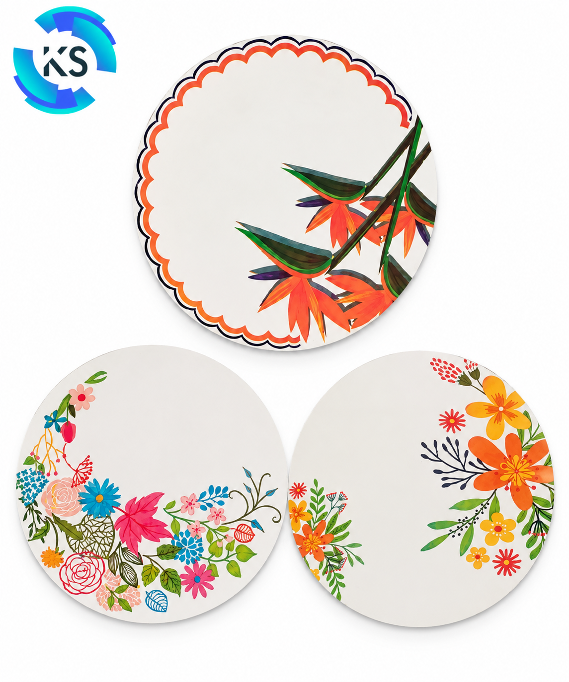 250 GSM Hologram No. 13 11.75-inch circular raw material with decorative printed design
