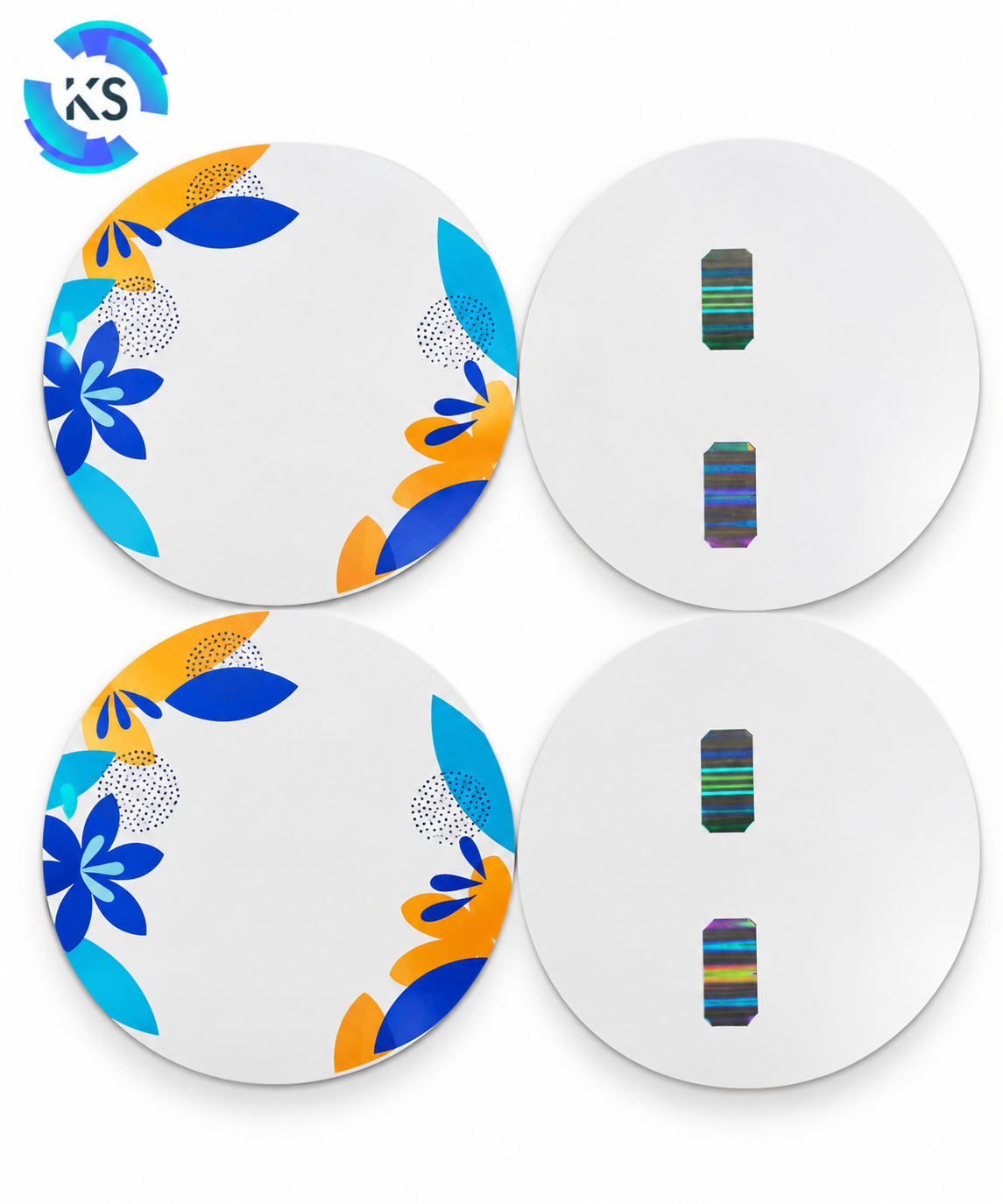 300 GSM Hologram No. 14 12.40-inch circular raw material with multicolour decorative printed design