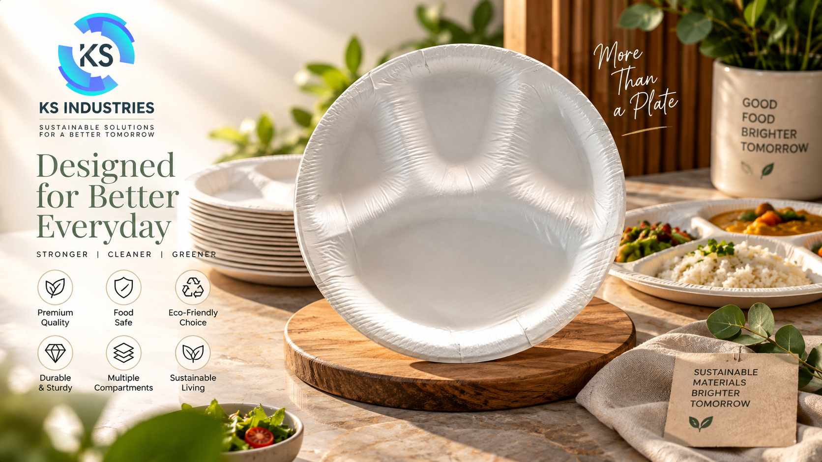 Four Compartment Plate (Corrugation)