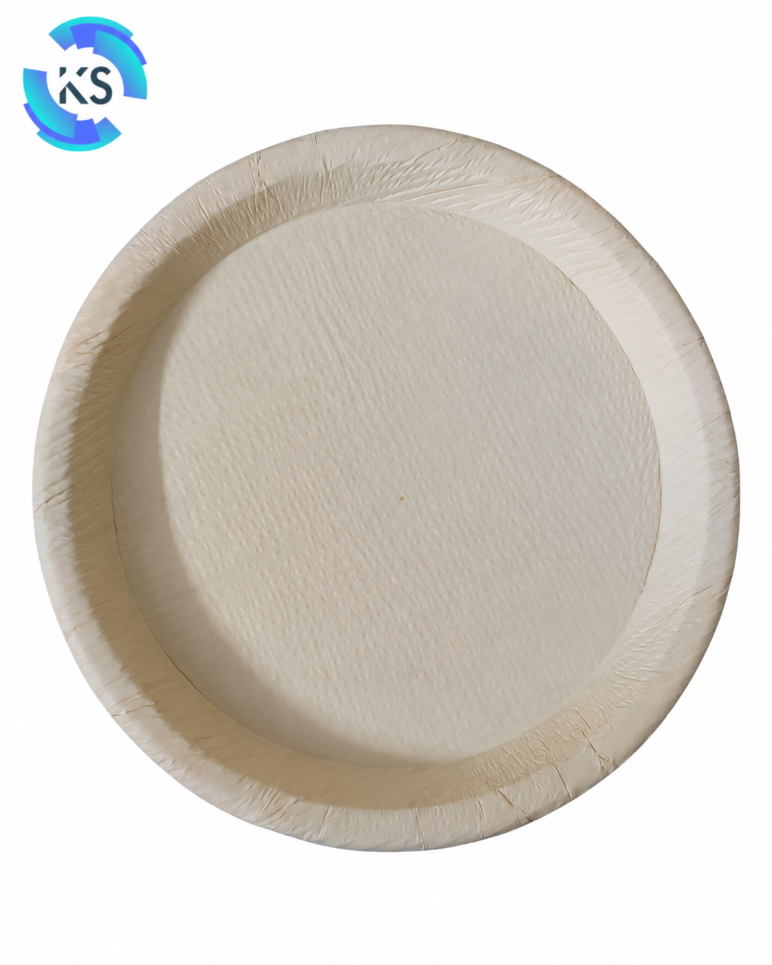 7-inch round corrugation paper plate made from 320 GSM corrugated material, available in white and brown with bulk packaging options.